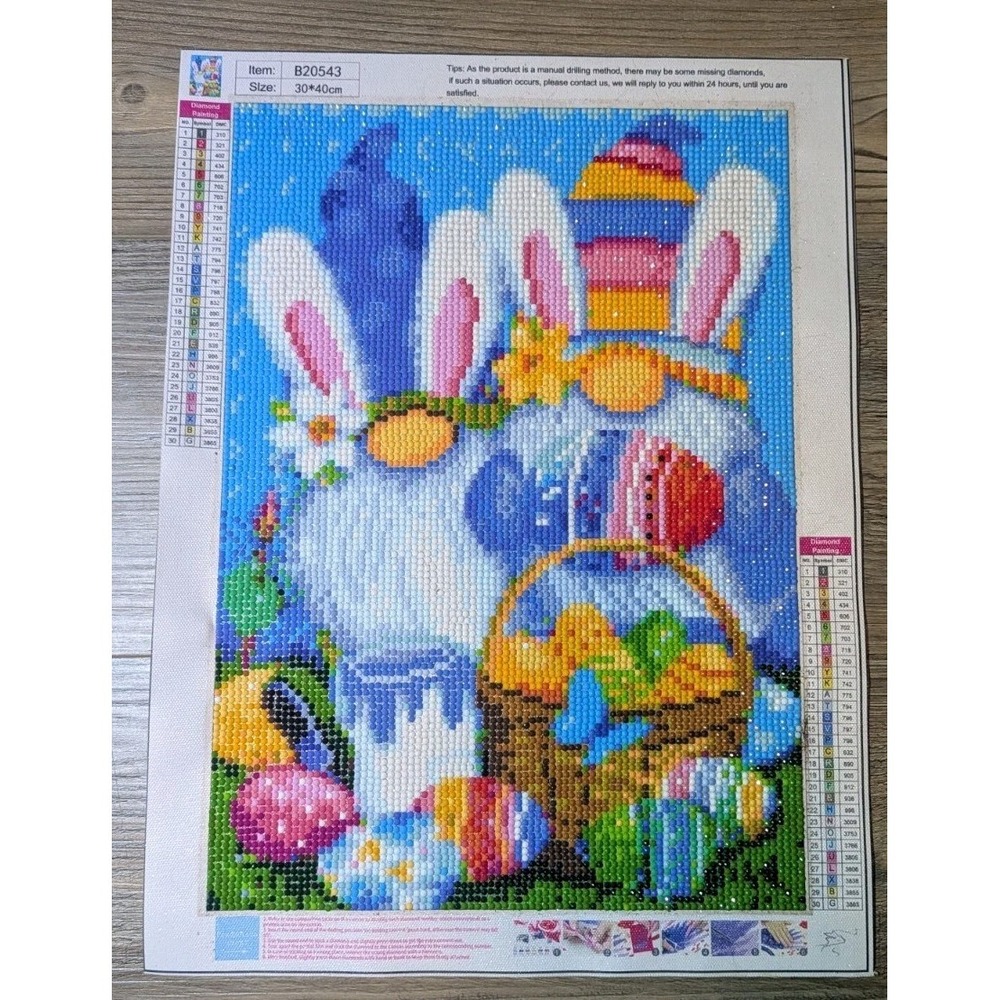 Diamond Painting Kit for Adults 5D Easter Bunny Diamond Art Completed Beautiful